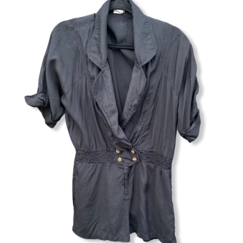 Moon Collection Black Shorts Romper‎